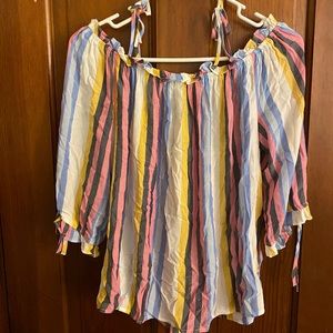 Off the shoulder striped top